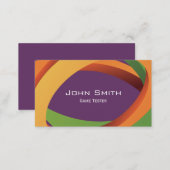 Abstract Curves Game Testing Business Card (Front/Back)