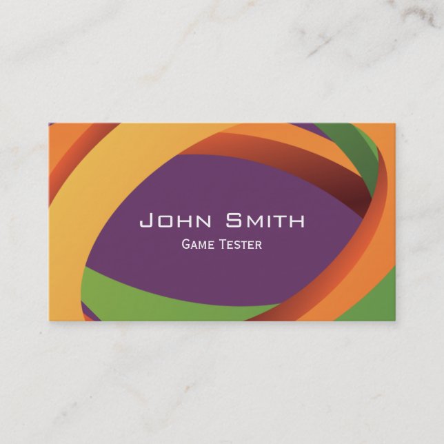 Abstract Curves Game Testing Business Card (Front)