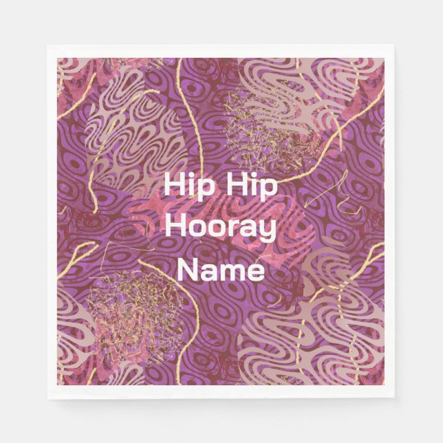 Abstract Curvy Shapes Party Celebration Napkins (Front)