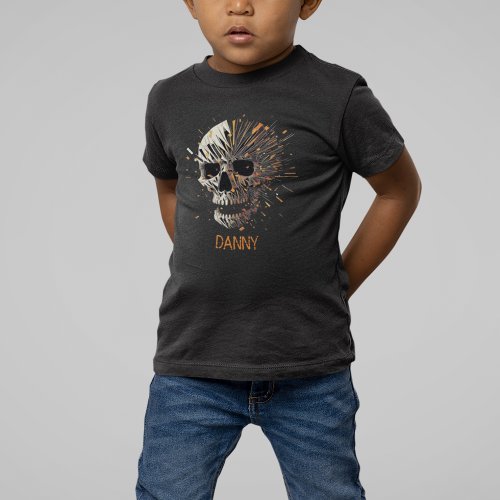 Abstract Customizable Kids Exploding Skull Design T_Shirt