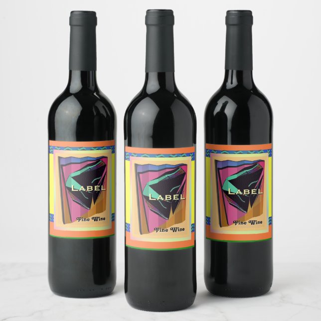 Abstract Customize Wine Label (Bottles)
