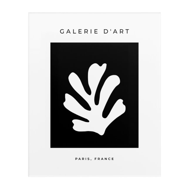 Abstract Cut Out Shape Modern Minimal Leaf Acrylic Print (Front)