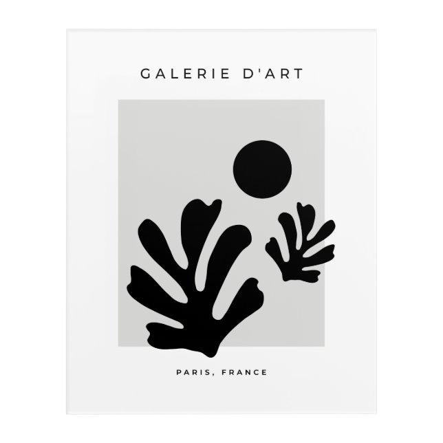 Abstract Cut Outs Shapes Modern Minimalist Leaves Acrylic Print (Front)