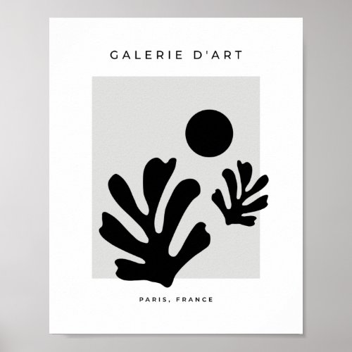 Abstract Cut Outs Shapes Modern Minimalist Leaves Poster