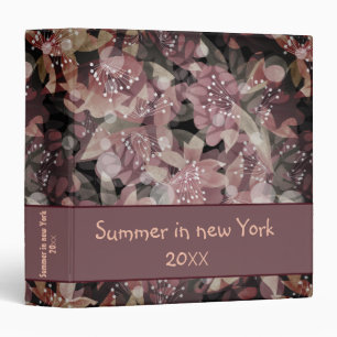Abstract cute beautiful pink flowers floral design 3 ring binder