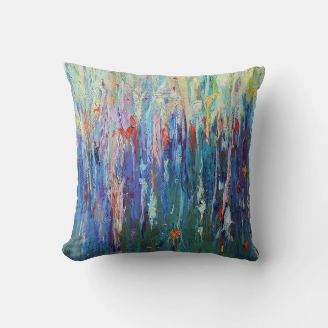 Abstract cute elegant beautiful pattern oil paint throw pillow (Front)