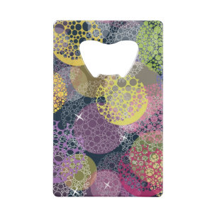 Abstract Cute Polka Dot Circle Credit Card Bottle Opener