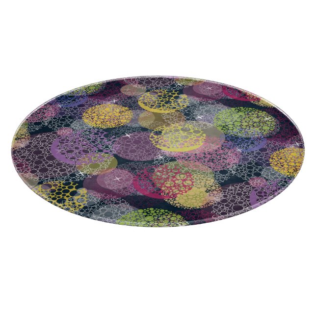 Abstract Cute Polka Dot Circle Cutting Board (Corner)