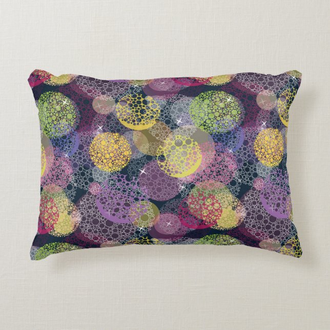 Abstract Cute Polka Dot Circle Decorative Pillow (Front)