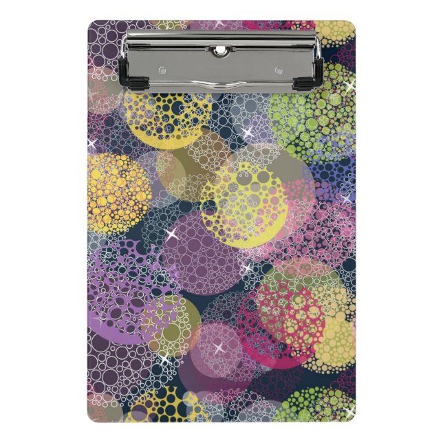 Abstract Cute Polka Dot Circle Mini Clipboard (Front)