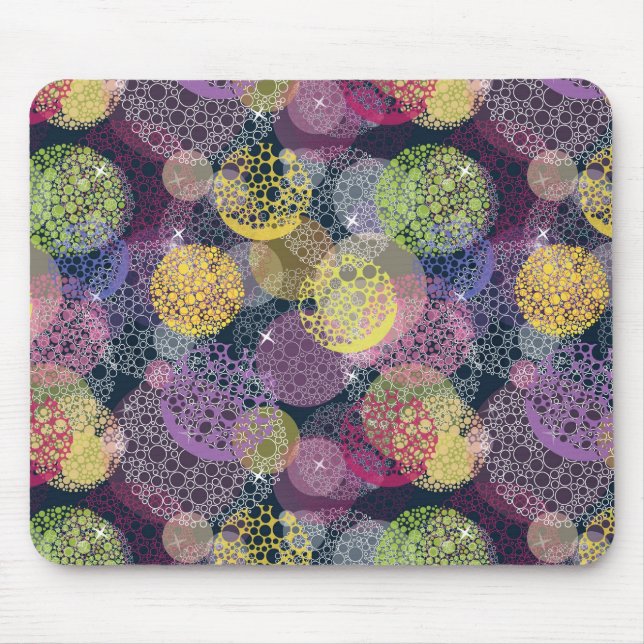Abstract Cute Polka Dot Circle Mouse Pad (Front)