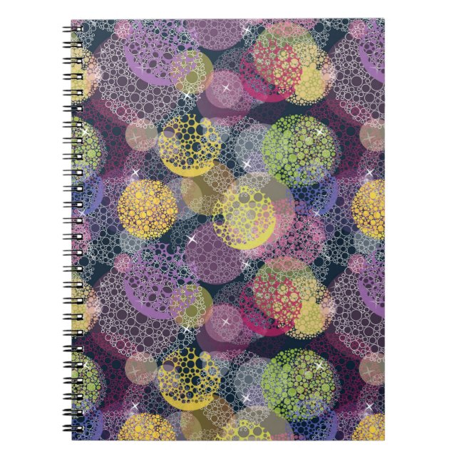 Abstract Cute Polka Dot Circle Notebook (Front)