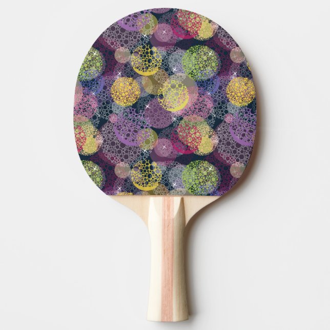 Abstract Cute Polka Dot Circle Ping-Pong Paddle (Front)