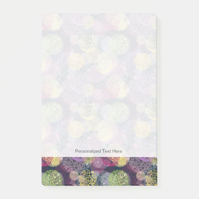 Abstract Cute Polka Dot Circle Post-it Notes (Front)