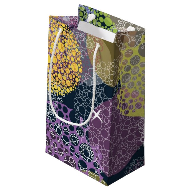 Abstract Cute Polka Dot Circle Small Gift Bag (Back Angled)