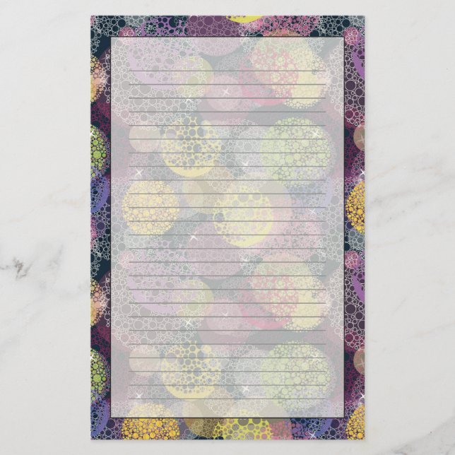 Abstract Cute Polka Dot Circle Stationery (Front)