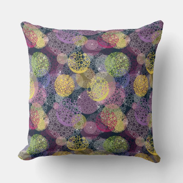 Abstract Cute Polka Dot Circle Throw Pillow (Front)