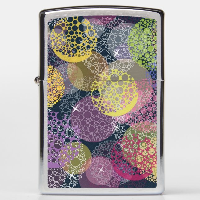 Abstract Cute Polka Dot Circle Zippo Lighter (Front)