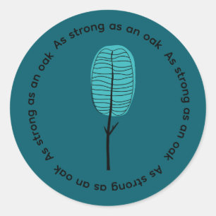 Abstract Cute Tree Classic Round Sticker