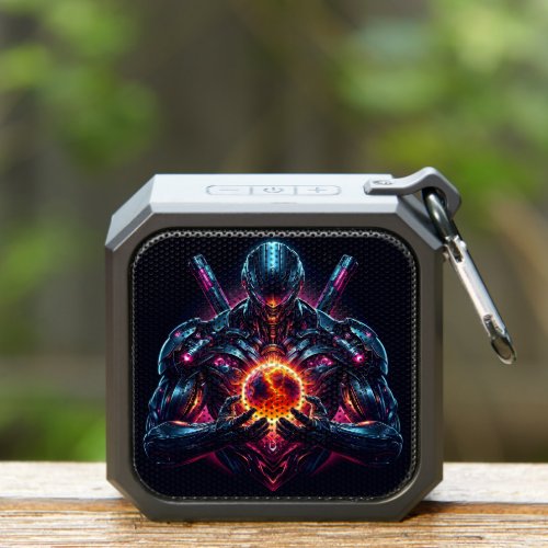 Abstract Cyber Cosmic Guardian Futuristic Robot Bluetooth Speaker