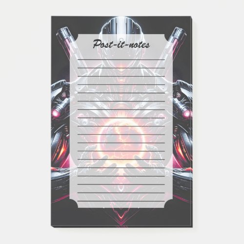 Abstract Cyber Cosmic Guardian Futuristic Robot Post-it Notes