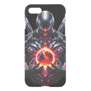 Abstract Cyber Cosmic Guardian Futuristic Robot iPhone SE/8/7 Case