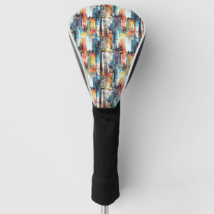 Abstract Cyberpunk Cityscape Skyline (2) Golf Head Cover