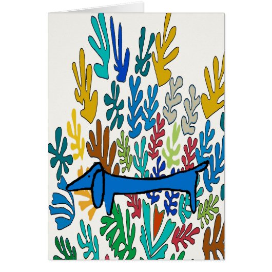 Abstract Dachshund in Leaves (Heart) (Front)