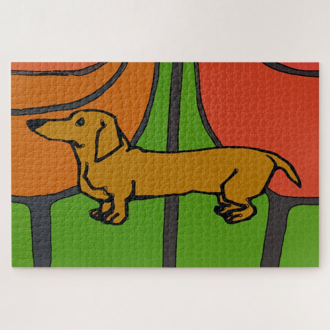 Abstract Dachshund Jigsaw Puzzle (Horizontal)