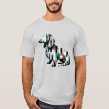 Abstract Dachshund Mosaic - Geometric Art Tee