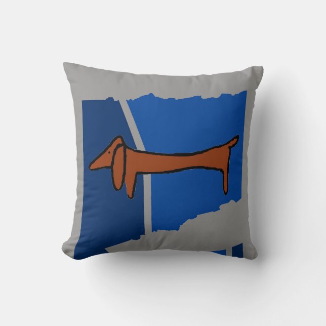 Abstract Dachshund Throw Pillow (Front)