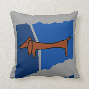 Abstract Dachshund Throw Pillow