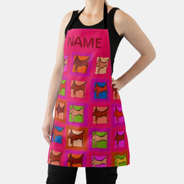 Abstract Dachshunds Shape, add text, Apron (Insitu)