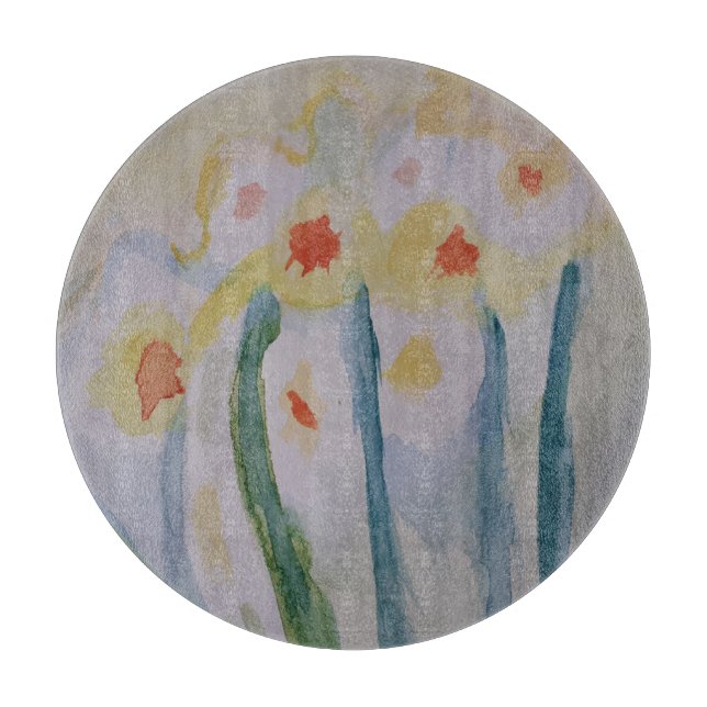 Abstract Daffodils Cutting Board (Front)