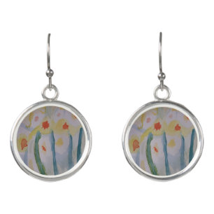 Abstract Daffodils Earrings