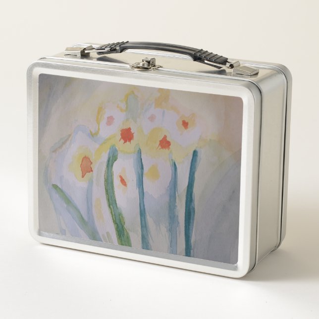 Abstract Daffodils Metal Lunch Box (Front)