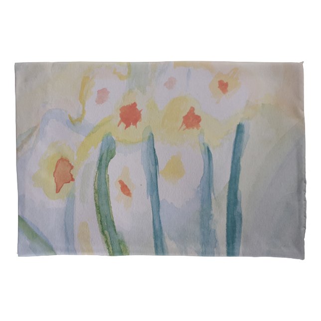 Abstract Daffodils Pillow Case (Front)