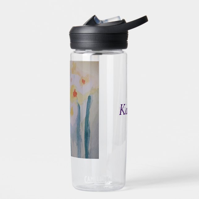 Abstract Daffodils Water Bottle (Left)