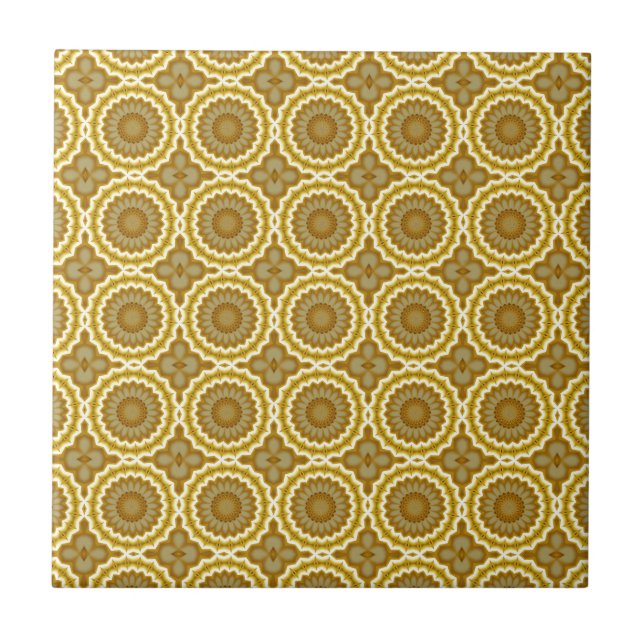 Abstract Daisies Ceramic Tile (Front)