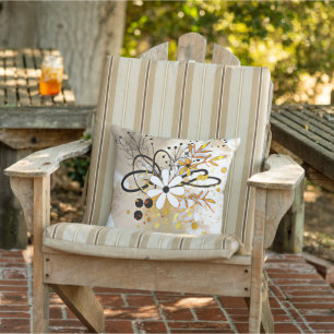 Abstract daisies outdoor pillow