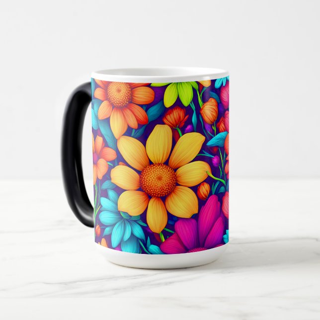 Abstract Daisy Art #3 -  Color Morph Mug (Front Left)
