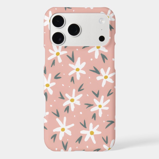 Abstract Daisy Dusty Pink Flower Pattern Iphone Case (Back)