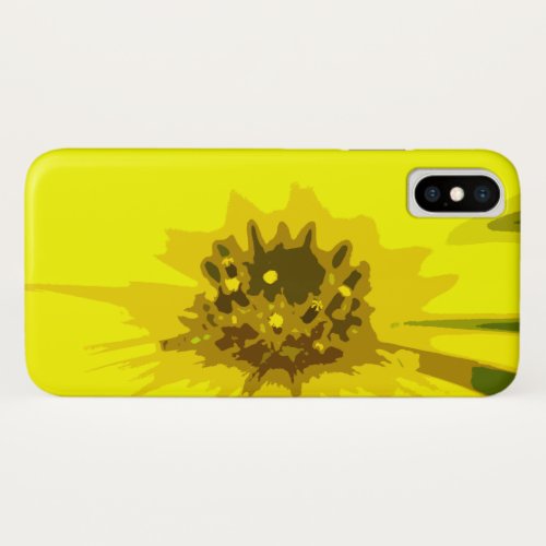 Abstract Daisy Flower in Colorful Vivid Yellow iPhone XS Case