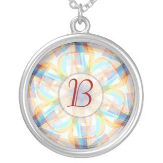 Abstract Daisy flower Monogram Necklace