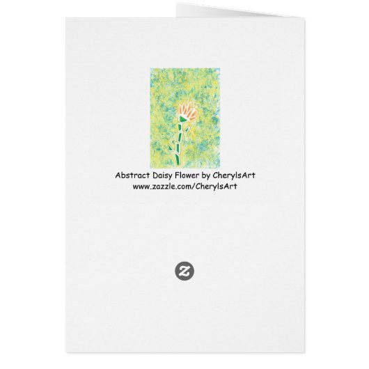 Abstract Daisy Flower Painting Hello Cards (Back)