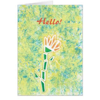 Abstract Daisy Flower Painting Hello Cards