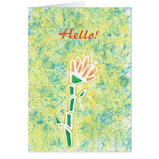 Abstract Daisy Flower Painting Hello Cards (Front)
