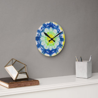Abstract Daisy Tiles Wall Clock