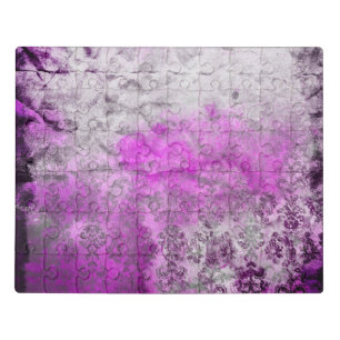 Abstract Damask Pink Print  Jigsaw Puzzle