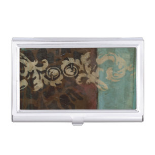 Abstract Damask Tapestry by Jennifer Goldberger Business Card Holder